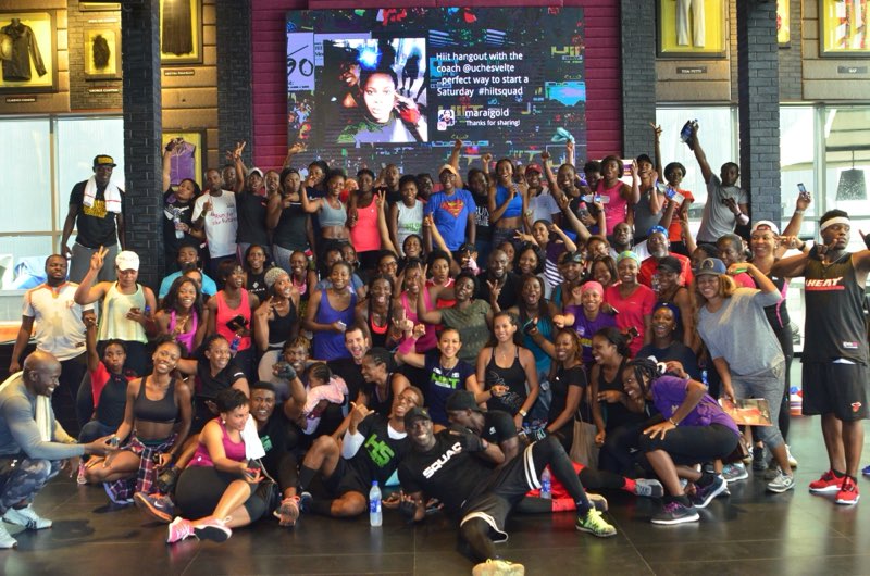 A large, cheering group photo after an Eden movement session